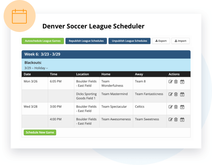 Scheduling for your Club & League with TeamSnap