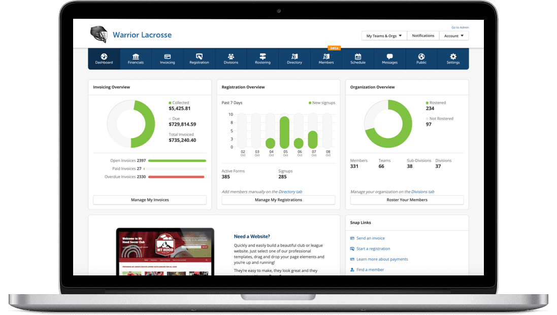 Lacrosse League Management Software made easy by TeamSnap
